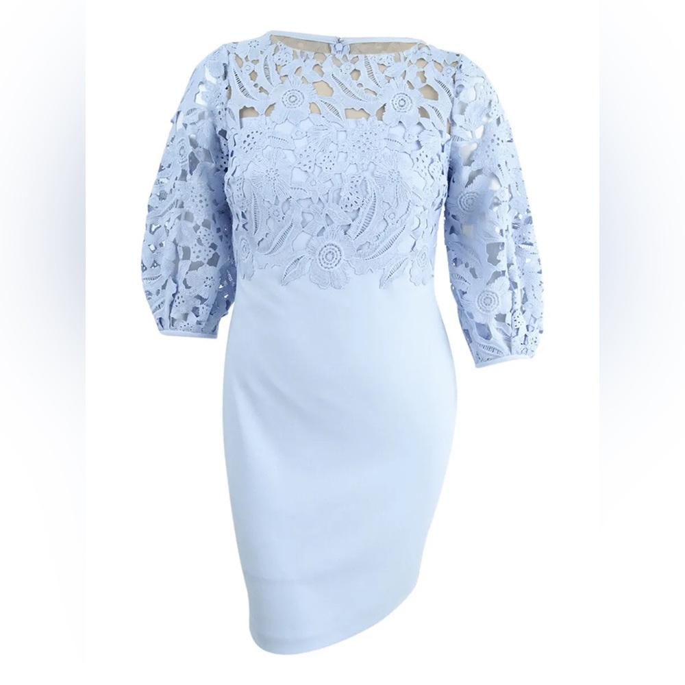 Ralph Lauren Light Blue Lace Detailed Dress